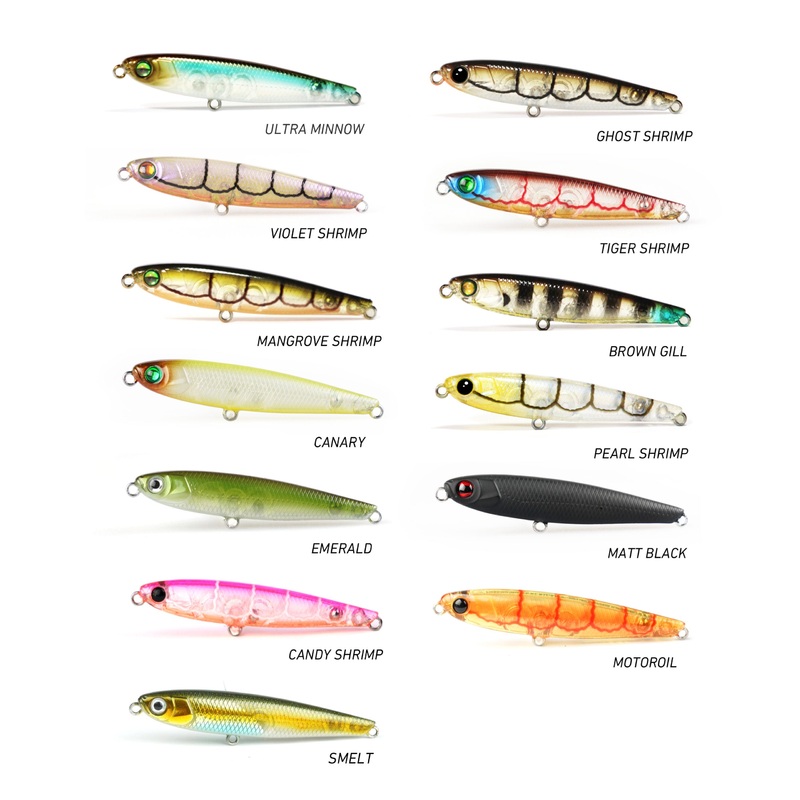 Prolure SF62 Pencil Lure|62mm|Canary|MATT BLACK|Mangrove Shrimp|Motoroil Shrimp|Smelt|Violet Shrimp