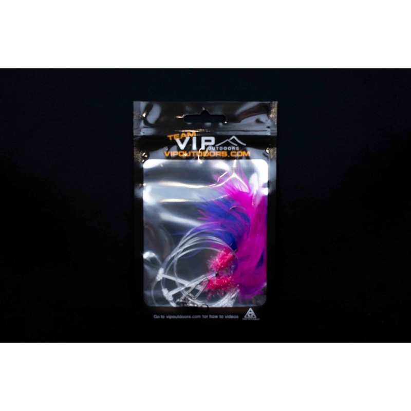VIP Double Hook Shrimp Flies Pink/Purple (60lb)