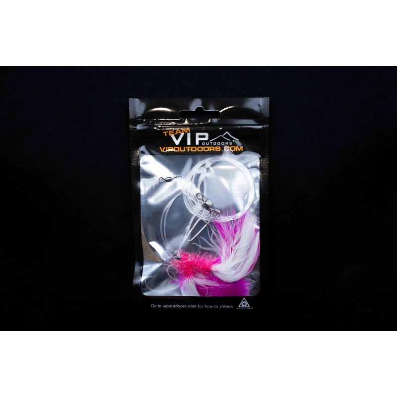 VIP Double Hook Shrimp Flies Pink/White (60lb)