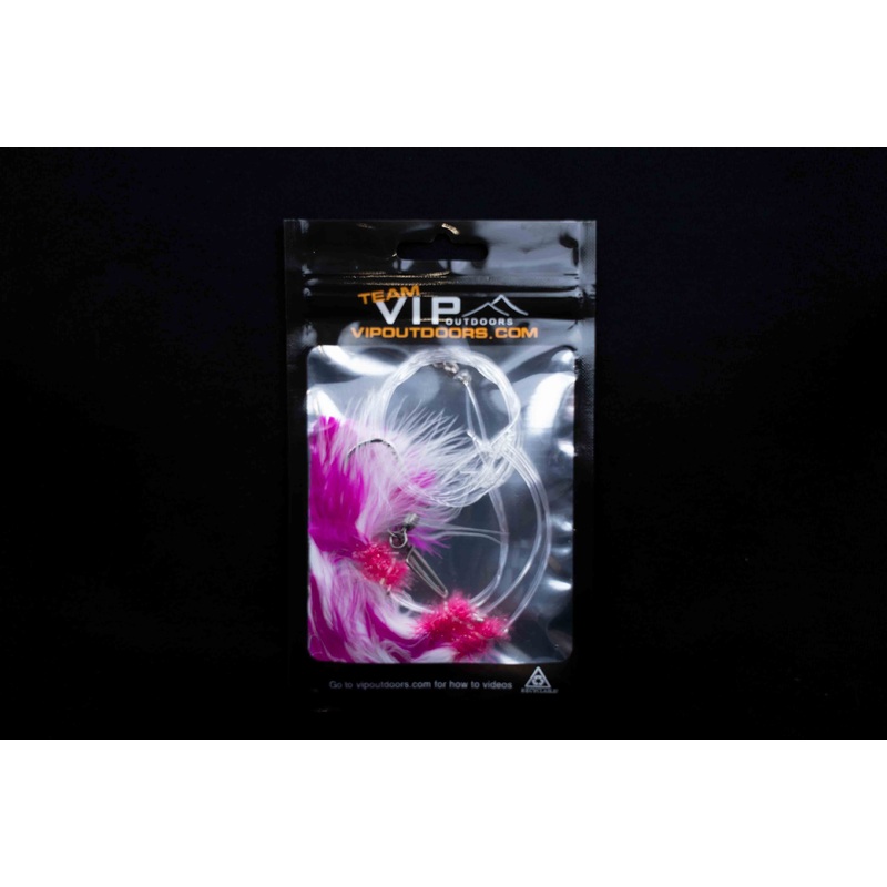 VIP Triple Hook Shrimp Flies Pink/White (80lb)
