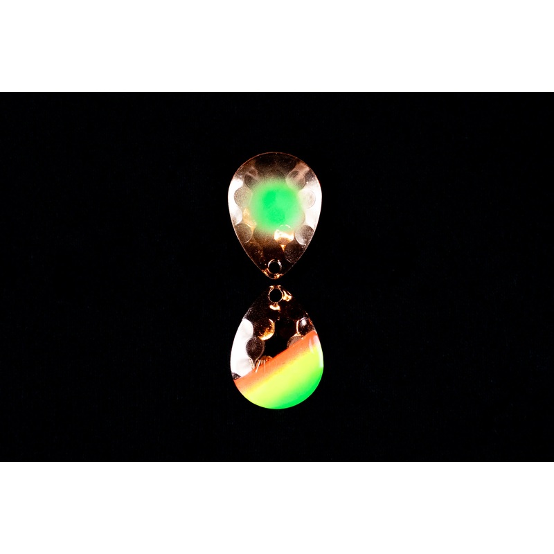 #3.5 Colorado Green Dot Copper Mex Hat  Spinner Blade (Single Blade)