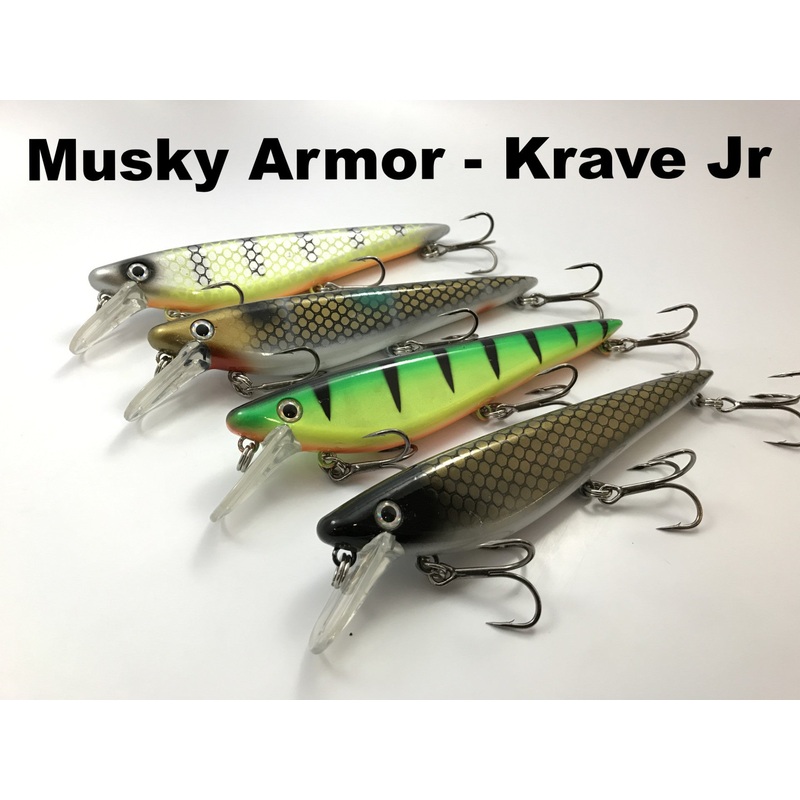 Musky Armor Krave Jr|Chartreuse Shad|Copper Carp (TRO Exclusive)|Fire Tiger|Grape Crush (TRO Exclusive)|Hitch/Sucker|Halo Black|Holo Perch|Halo White|Ice Cold Perch (TRO Exclusive)|Jail Break (TRO Exclusive)|Orange Crush (TRO Exclusive)|Perch|Red Horse Su