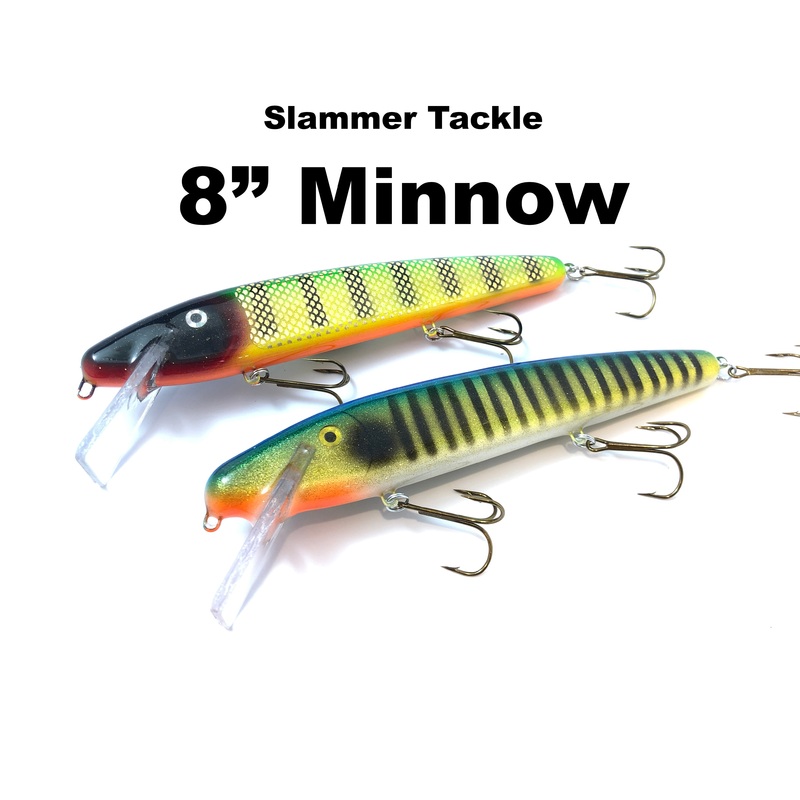 Slammer Tackle 8 Minnow|Albino Rhino (TRO Exclusive)*|Brown Perch (TRO Exclusive)*|Candy Walleye (TRO Exclusive)*|Chartreuse Thunder (TRO Exclusive)|Copper Walleye (TRO Exclusive)|Cotton Candy Cisco (TRO Exclusive)|Electric Perch (TRO Exclusive)|Electric