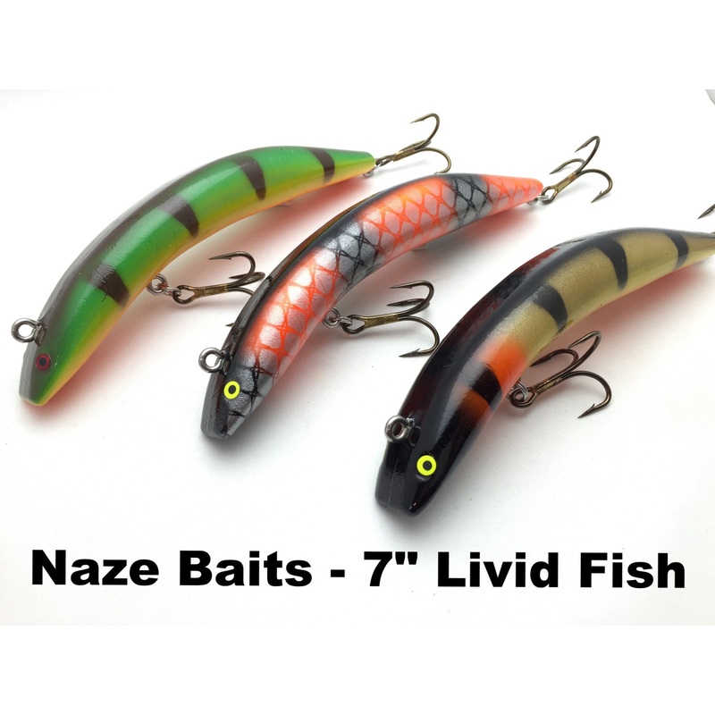 Naze Baits 7 Livid Fish|Ball Buster|Black|Black Yellow|Criminal|Fire Bolt|Gold Perch|Lightning Perch|Miller Perch|Moldy Mango|Perch|Sunburned Cisco|Walleye|White Belly Perch