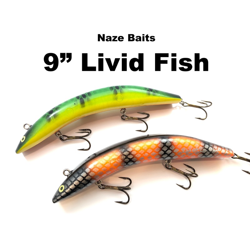 Naze Baits 9 Livid Fish|Ball Buster|Black|Black Yellow|Criminal|Fire Bolt|Gold Perch|Lightning Perch|Miller Perch|Moldy Mango|Perch|Sunburned Cisco|Walleye|White Belly Perch