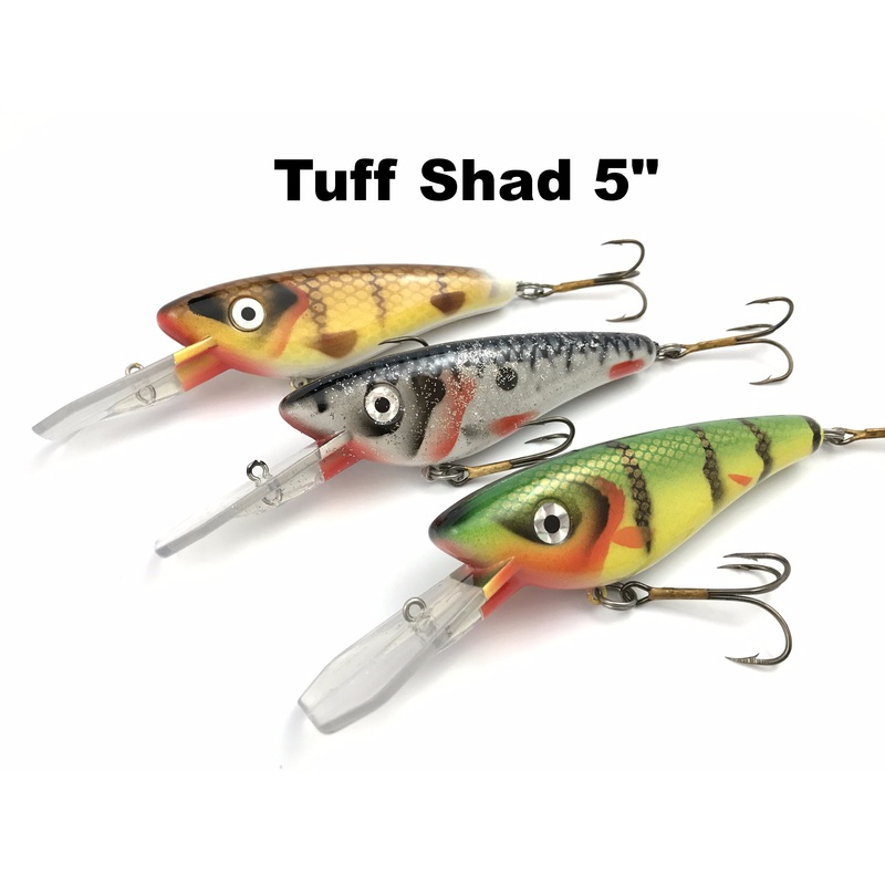 Tuff Shad 5 Tuff Shad|Ball Buster (TRO Exclusive)|Black Perch*|Black Sucker|Blue Shad|Brown Pikie*|Chartreuse Ice*|Copper Carp (TRO Exclusive)|Criminal (TRO Exclusive)|Fire Perch (TRO Exclusive)|Firetiger|Fubar Perch (TRO Exclusive)|Ghost Walleye (TRO Exc