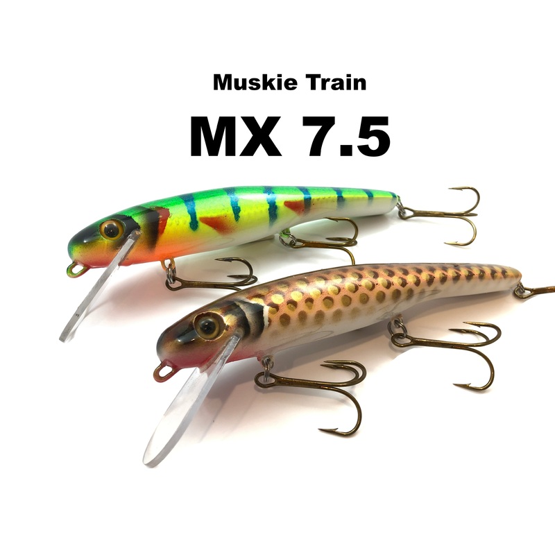 Muskie Train MX7.5|Copper Carp (TRO Exclusive)|Criminal (TRO Exclusive)|Firetiger|Fire Perch (TRO Exclusive)|Glitter Perch|Green N Gold Perch (TRO Exclusive)*|Hanson Bluegill*|Ice Cold Perch (TRO Exclusive)*|Ice Walleye (TRO Exclusive)*|Jungle Love*|Lemon