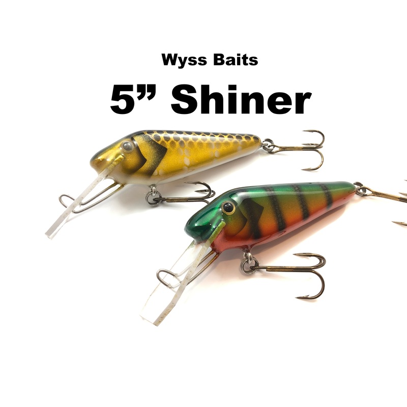Wyss Baits 5 Shiner|Blue Eyes|Ghost Perch|Iced Walleye|OB Perch|Purple Shad|Russ|Whiskey Walleye|White Candy Corn|White Lightning|50lb Sucker