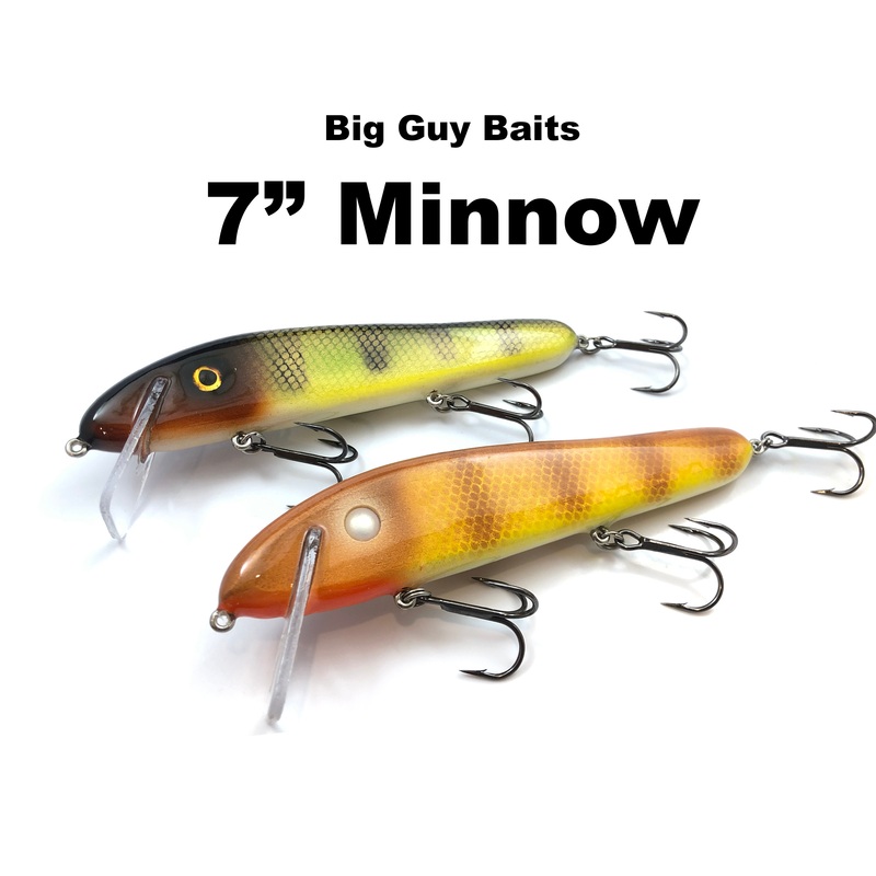 Big Guy Baits 7 Minnow|Ball Buster (TRO Exclusive)|Black Perch|Chartreuse Walleye (TRO Exclusive)|Firetiger (TRO Exclusive)|Golden Walleye (TRO Exclusive)|Ice Cold Perch|Perch|Pink Perch (TRO Exclusive)|Shiner (TRO Exclusive)|Sucker|Walleye