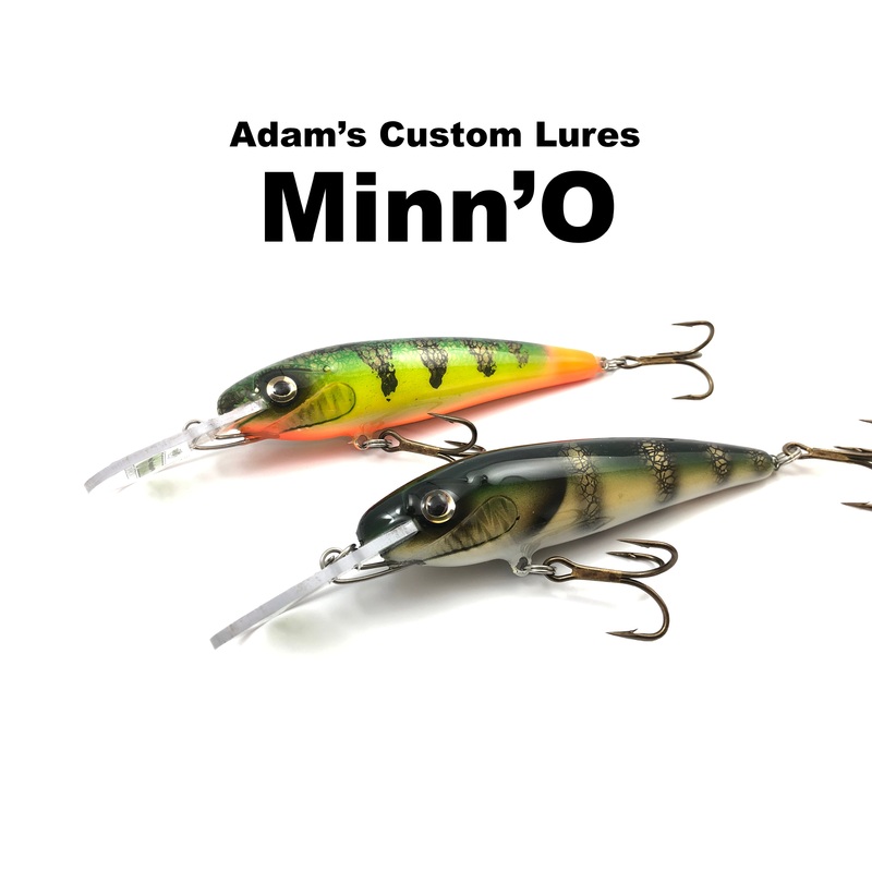 Adam’s Custom Lures Minn’O|Brushed Perch Firetail|Chartreuse Perch|Ghost Shad|Ghost Walleye|Ice Walleye|Knock Out Shad|Live Perch|Natural Perch|Orange Peel|TRO Perch|Walleye
