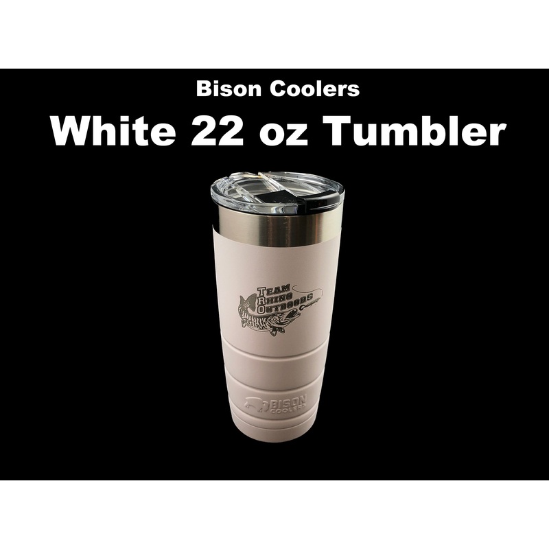 Bison 22 oz White Tumbler with TRO Logo