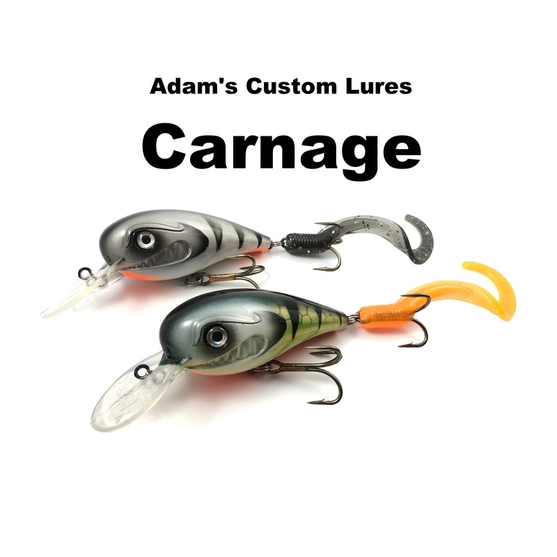 Adam’s Custom Lures Carnage|Black Walleye|Brown Perch|Brushed Perch Firetail|Chrome|Ghost Perch|Hot Perch|Natural Sucker|Orange Head Perch|Toxic Perch|TRO Perch|Whiskey Walleye|Yellow Walleye