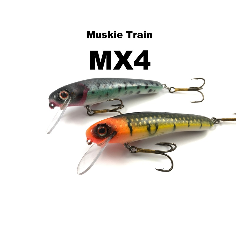 Muskie Train MX4|Black Crappie|Glitter Perch|Hanson Bluegill|Ice Cold Perch|Natural Walleye|Olive Perch|Orange Head Perch