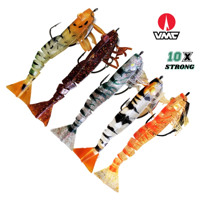 3D LIVE PRAWN- 5 Pack TPR Tough VMC 120mm 17g