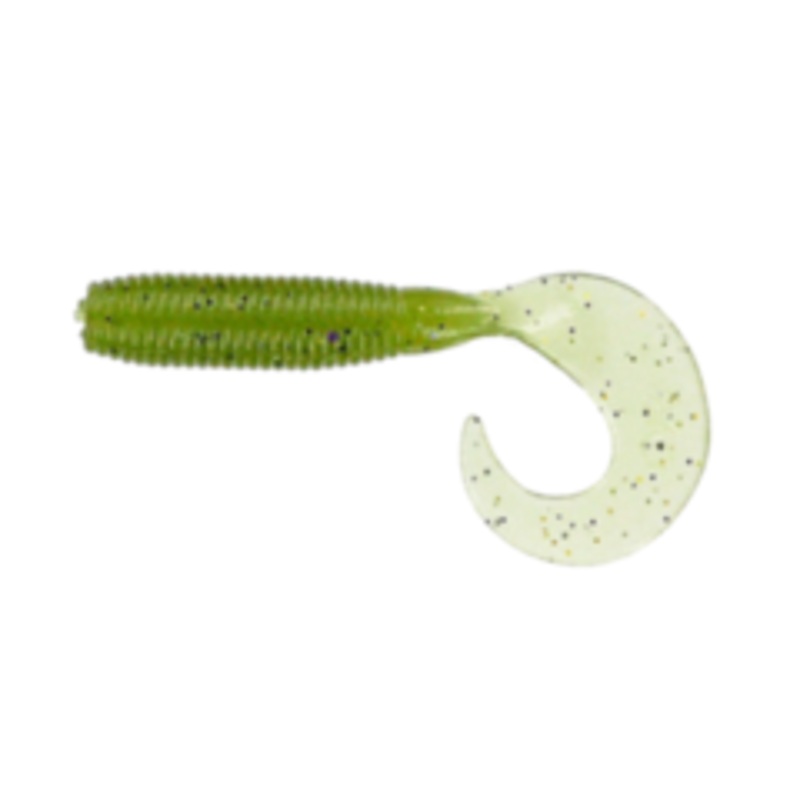 Yamamoto Single Tail Grub|4 inch|Green Pumpkin Black FLK|Baby Bass