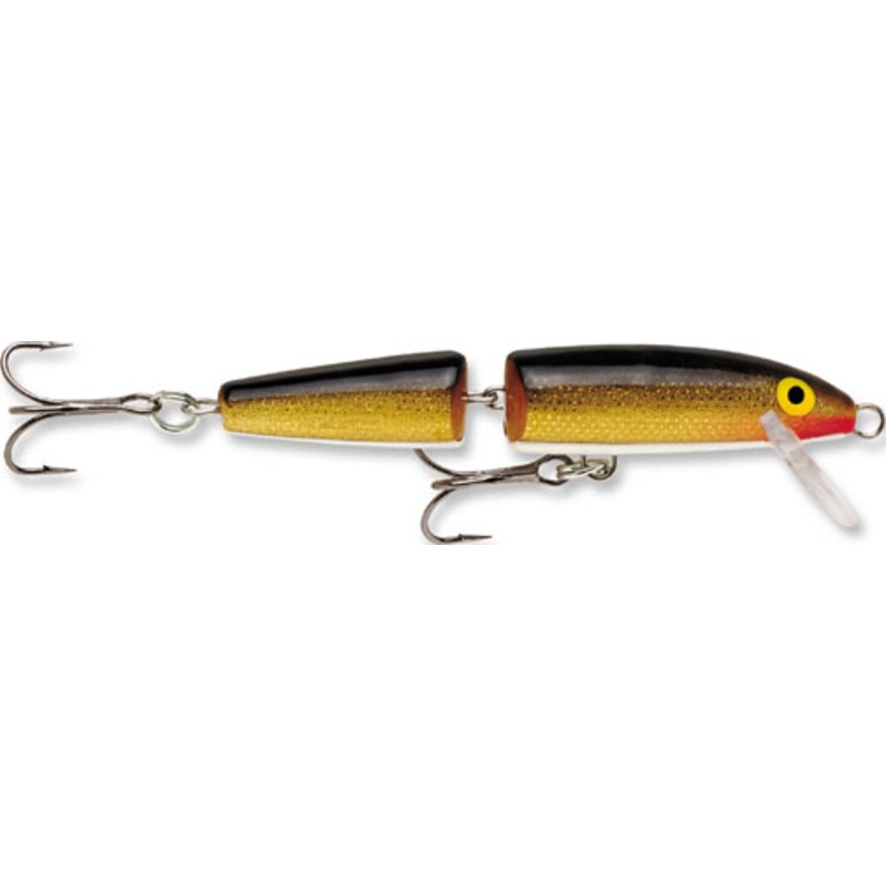 Rapala Jointed Minnow|5 (2″ – 1/8oz)|7 (2.75″ – 1/8oz)|9 (3.5″ – 1/4oz)|13 (5.25″ – 5/8oz)|11 (4.375″ – 5/16oz)|Gold|Silver|Perch|Rainbow Trout|Blue