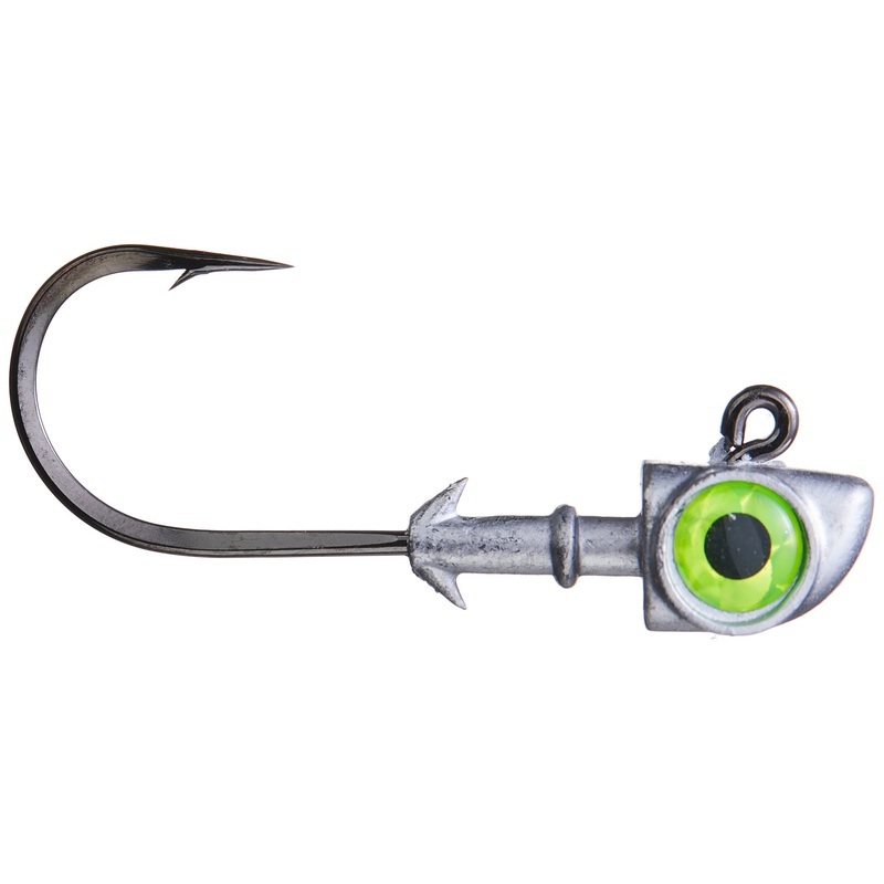 Z-Man DieZel Eye Jighead|6/0 (3/8oz / 2pk)|6/0 (1/2oz / 2pk)|6/0 (3/4oz / 2pk)|6/0 (1oz / 2pk)|8/0 (3/4oz / 2pk)|8/0 (1oz / 2pk)|8/0 (2oz / 2pk)|8/0 (3oz / 2pk)|Glow|Chartreuse|Red
