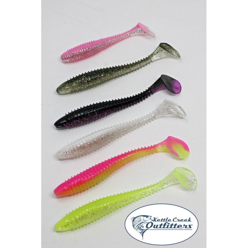 Kettle Creek Shads|4″|5″|White|Chartreuse|Pink|Nuclear Chicken|Olive|Blurple|Rainbow|Midnight Special|Wonderbread
