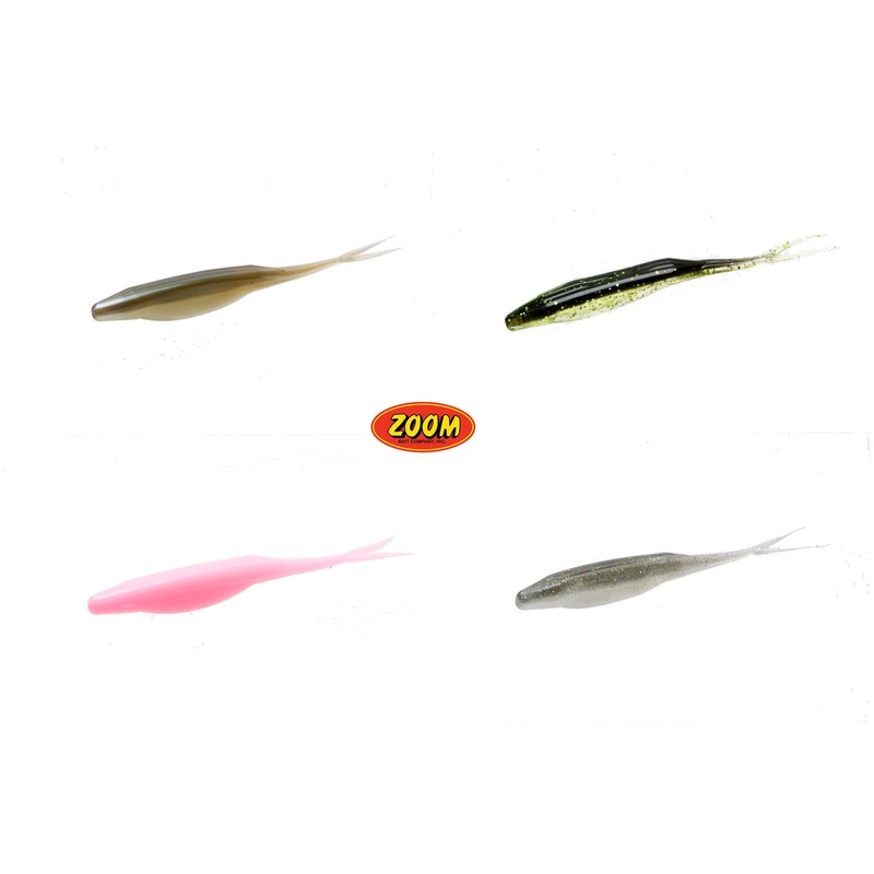 Zoom Salty Super Fluke|White|Bubblegum|Arkansas Shiner|Lemon Shad|Midnight Chartreuse|Smokin’ Shad