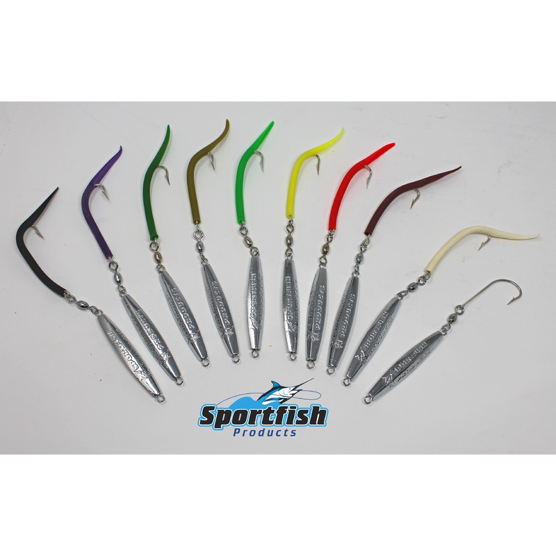 Sportfish Products AVA Jig|1 oz (A07)|1.5 oz (A12)|2 oz (A17)|3 oz (A27)|4 oz (A37)|Black|Dark Green|Dark Red|Fluorescent  Green|Fluorescent Red|Olive Green|Plain (No Tube)|Purple|White|Yellow