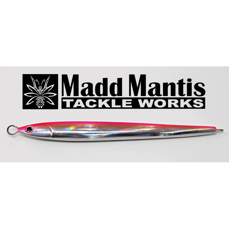 Madd Mantis Sand Eel Jig|4 inch / 1.25 oz|4.5 inch / 2 oz|5 inch / 3 oz|6 inch / 6 oz|Sand Eel|Glow Back|Pink|Silver