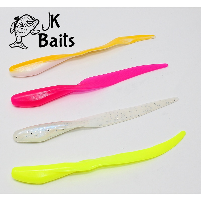 JK Baits Fluke Belly Strips|Chartreuse|Monkey Milk|Neo Pink|Yellow / White|White