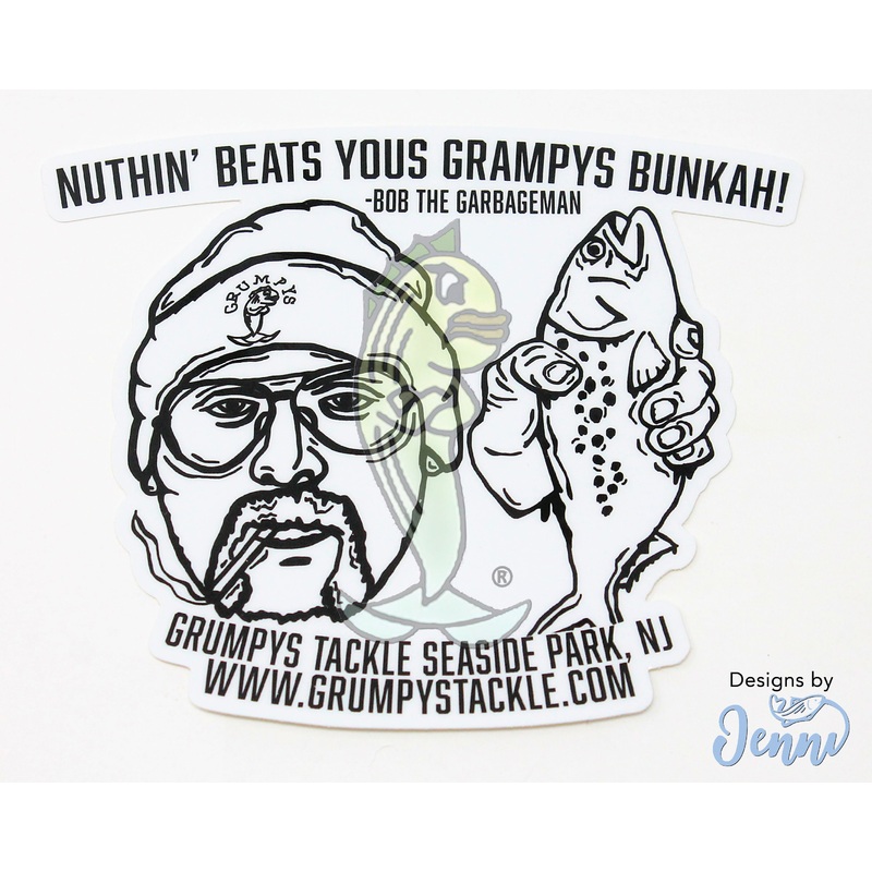Grumpys Tackle Bob The Garbageman Grampys Bunkah! Decal