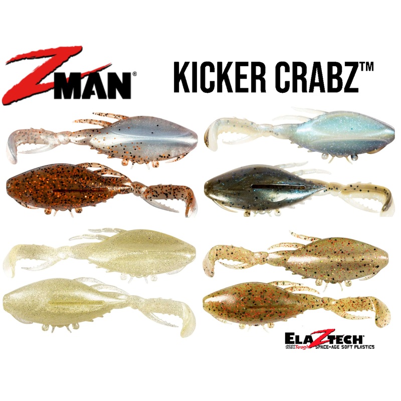 Z-Man Kicker CrabZ|Bloody Mary Sunday|Blue Claw|Golden Boy|Houdini|Purple Demon|Redbone|Redfish Toad|Sexy Penny|Slam Shady|The Deal