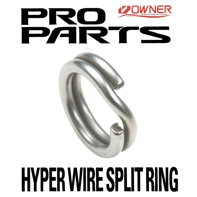Owner Hyper Wire Split Rings||2 – 37 lb / 16 Per Pack||3 – 45 lb / 14 Per Pack|| 4 – 50 lb. / 10 Per Pack|| 5 – 60 lb. / 9 Per Pack|| 6 – 70 lb. / 8 Per Pack|| 7 – 80 lb. / 7 Per Pack|| 8 – 120 lb. / 7 Per Pack|| 9 – 170 lb. / 6 Per Pack|| 10 – 220 lb. /