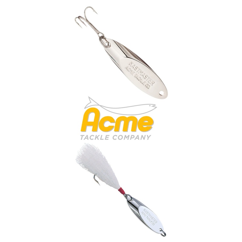 Acme Kastmaster Spoon|1/24 oz|1/12 oz|1/8 oz|1/4 oz|3/8 oz|1/2 oz|3/4 oz|1 oz|11/2 oz|2 oz|3 oz|Smooth / Treble Hook|Hammered / Treble Hook|Smooth / Treble Hook – White Bucktail Teaser|Smooth / Dressed Single Hook – White Bucktail