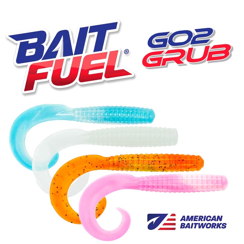 BaitFuel Saltwater GO2 Grub|4 Inch|6 Inch|Pink Shine|Atlantic Glow|Glow|Golden Ambulance
