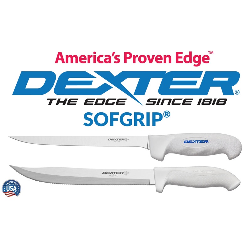 Dexter SOFGRIP Knives|8″ Narrow Fillet Knife|9″ Scalloped Utility Knife
