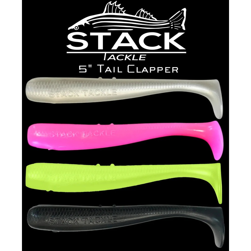 Stack Tackle Tail Clapper|Black|Chartreuse|Pink|White