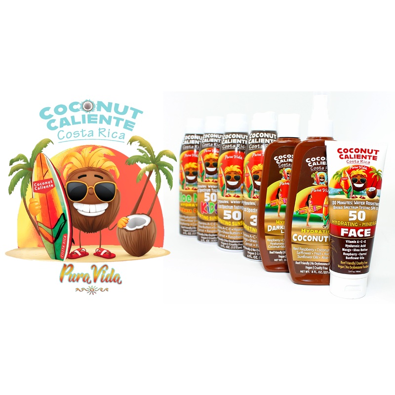 Coconut Caliente Sunscreen and Skin Care Products