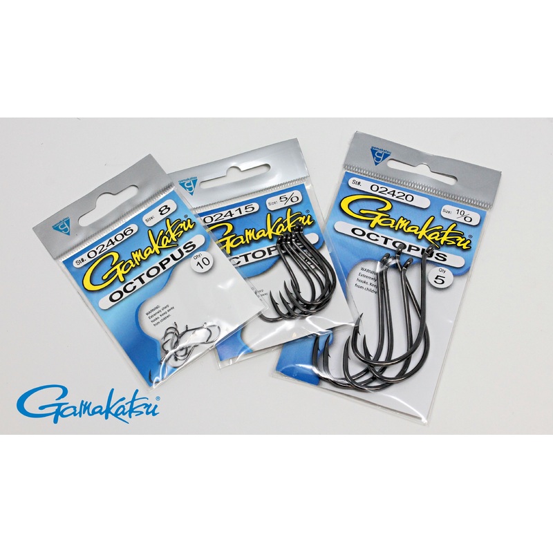 Gamakatsu Octopus Hooks|8|6|4|2|1|1/0|2/0|3/0|4/0|5/0|6/0|7/0|8/0|9/0|10/0|Standard|Bulk