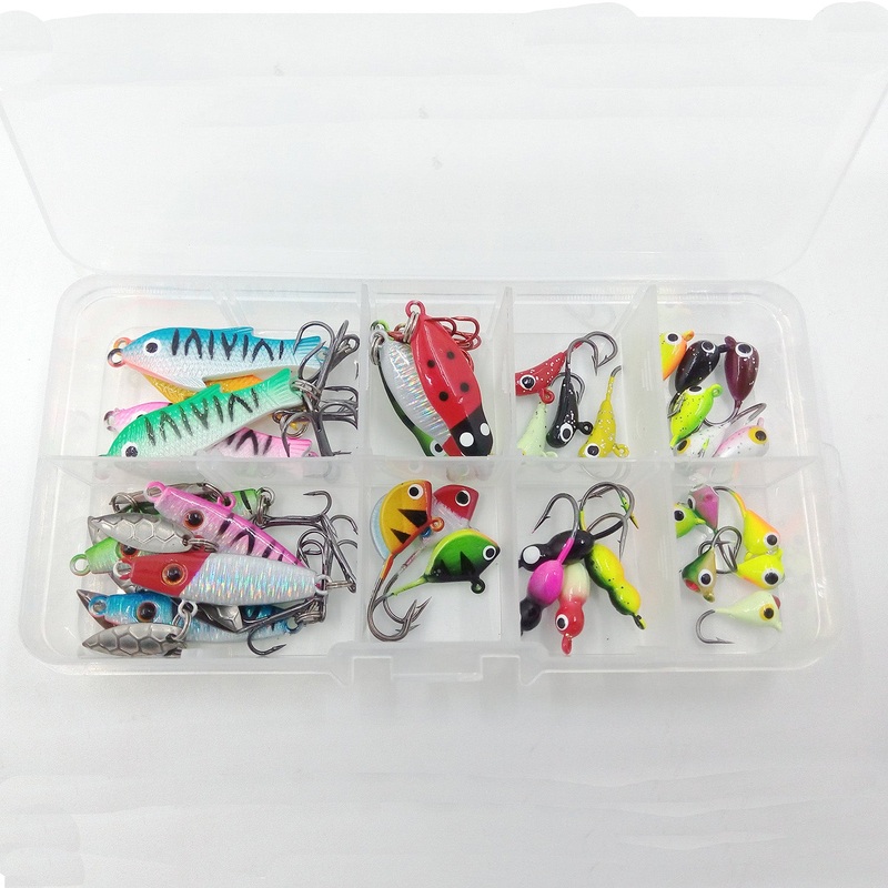 Basstrike Ice Fishing Gear Spoon and Jigheads Kit Box