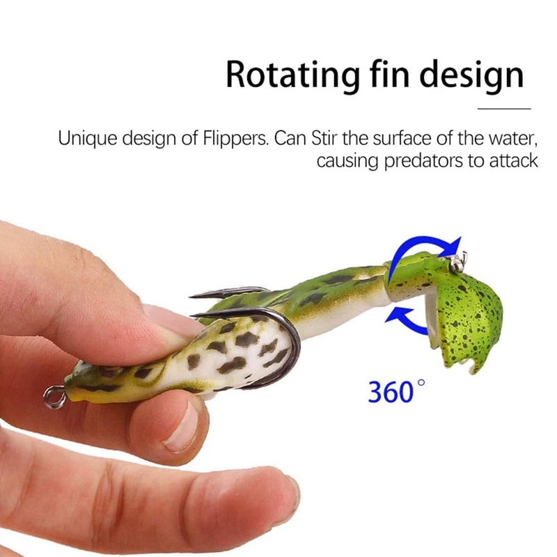 Double Propeller Frog Soft Baits Prop Topwater Lures