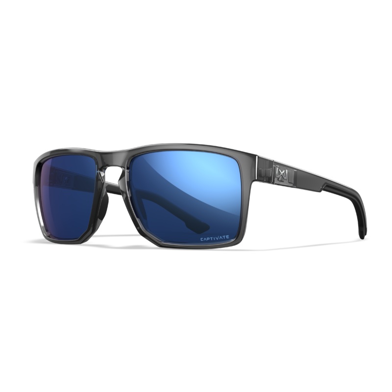 FOUNDER – BLUE MIRROR LENS/GLOSS CRYSTAL GREY FRAME – POLARIZED
