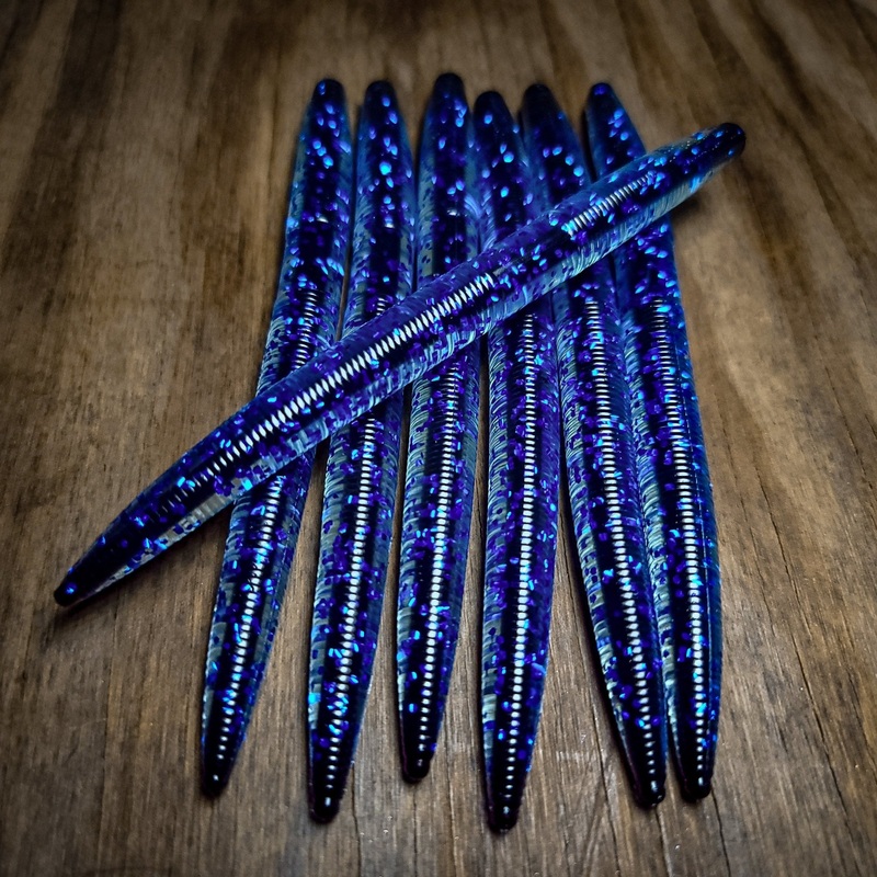 Black and Blue 5 Core Shot Stick Worms (6pk)