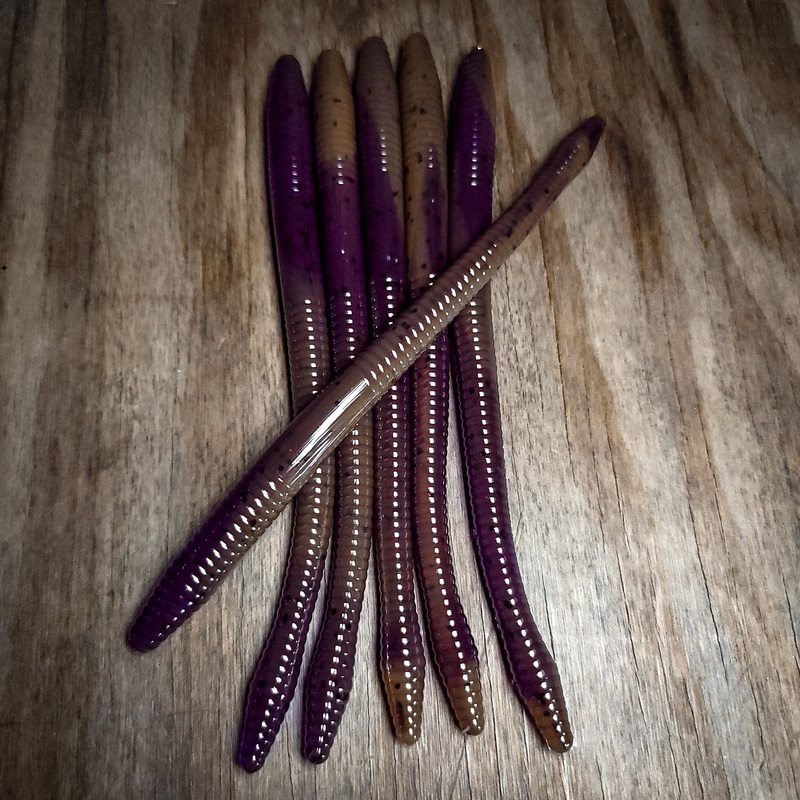 PB & J Swirl 6.25 Diamond Tail Worm (6pk)