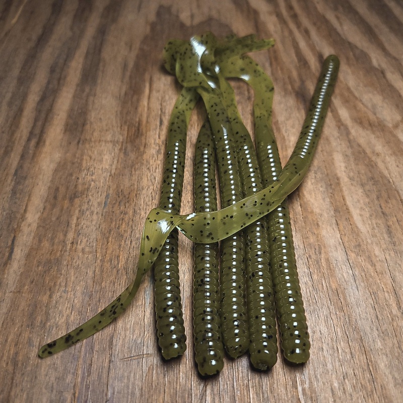 Watermelon Pumpkin 10 Ribbon Tail Worm (6 pk)