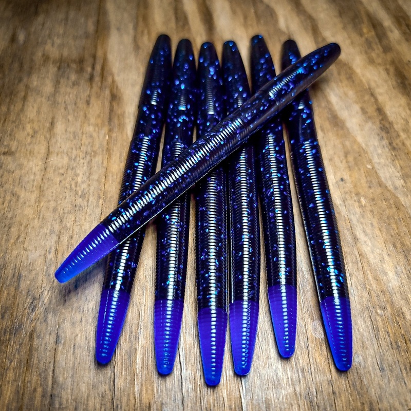 Black and Blue with Flippin Blue Tip 5 Stick Worms (7pk)