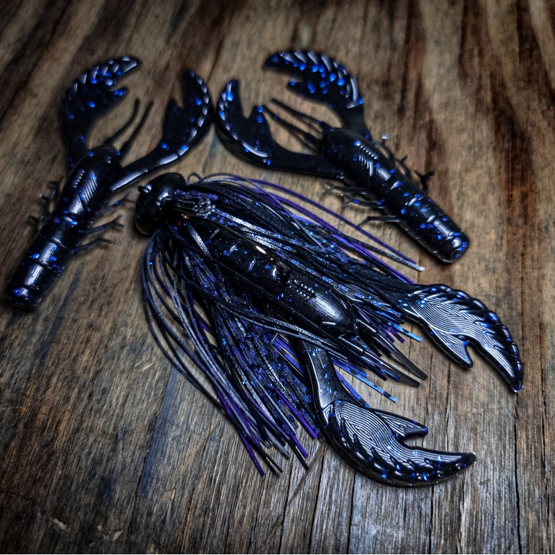 Blu Smoke Standup Football Jig w/ Matching Craws