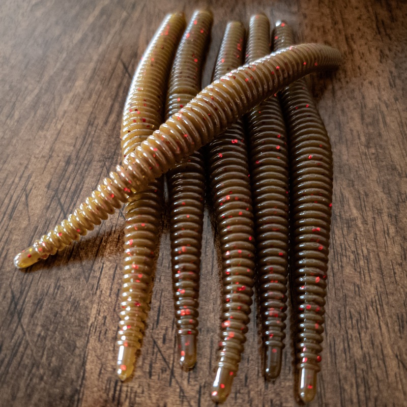 Shadow Pumpkin Red 6 Ribbed Worm (6pk)