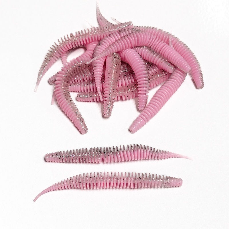 Bubblegum Shine 3 Ribbed Worm (15pk)