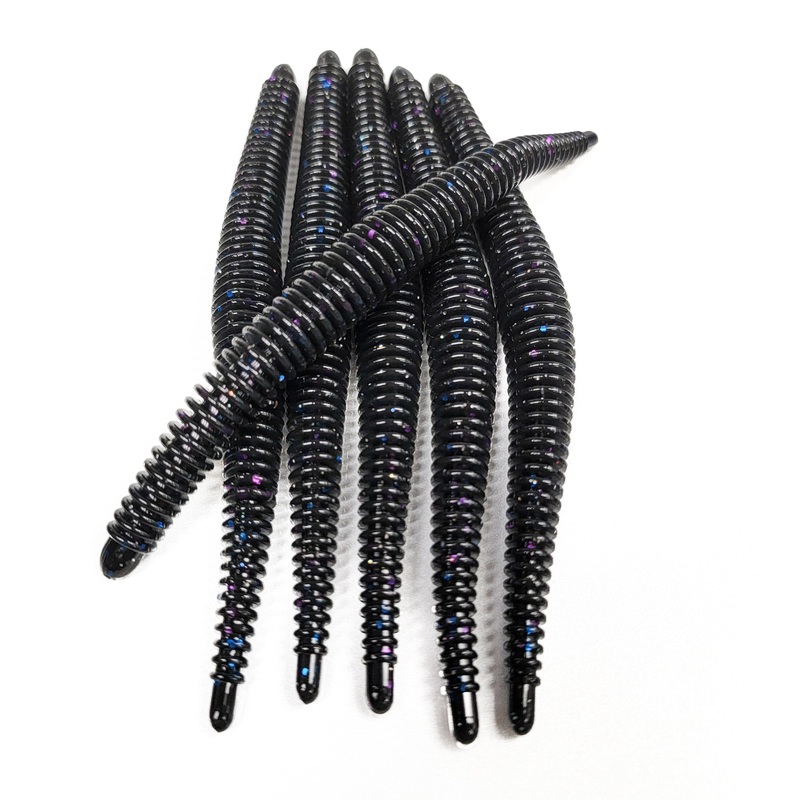 Dark Demon 6 Ribbed Worm (6pk)