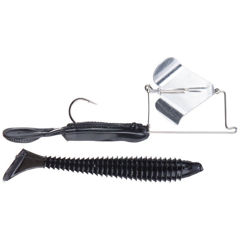Strike King  Skip’N Buzz|3/8 oz|White|Black|Green Pumpkin