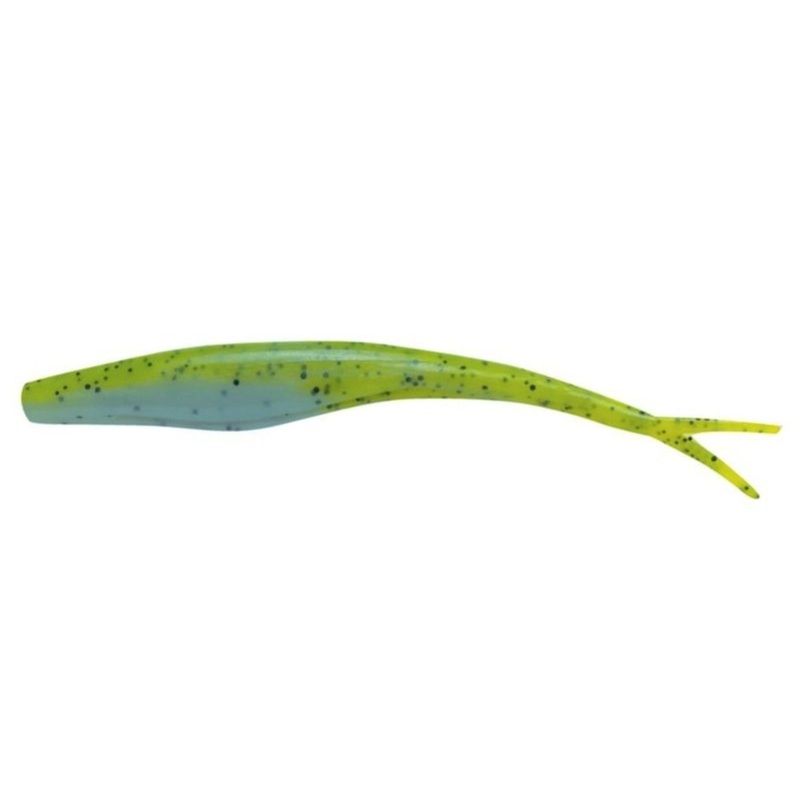 Berkley Gulp! Alive Jerk Shad|5″|Chart Pepper Neon (Glow)|Pearl White