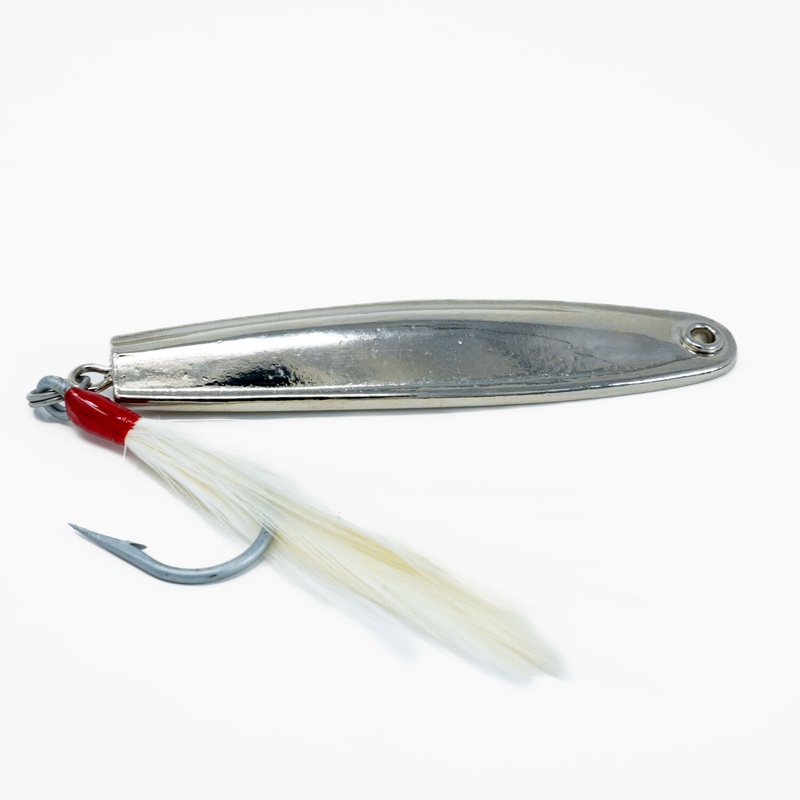 Charlie Graves Swimming Tins|J-5 – 1 1/2 oz|J-6 – 1 3/4 oz|J-7 – 2 oz|J-8 – 2 1/4 oz Chrome|J-8 – 2 1/4 oz Chartreuse|Sand Eel – 1 1/2 oz|Surf Runner – 1 3/4 oz|Peanut Bunker – 1 3/4 oz|TK-7 – 2 oz|Butterfish – 2 oz|8-M – 2 1/4 oz|D-5 – 2 1/4 oz|Sand Flea