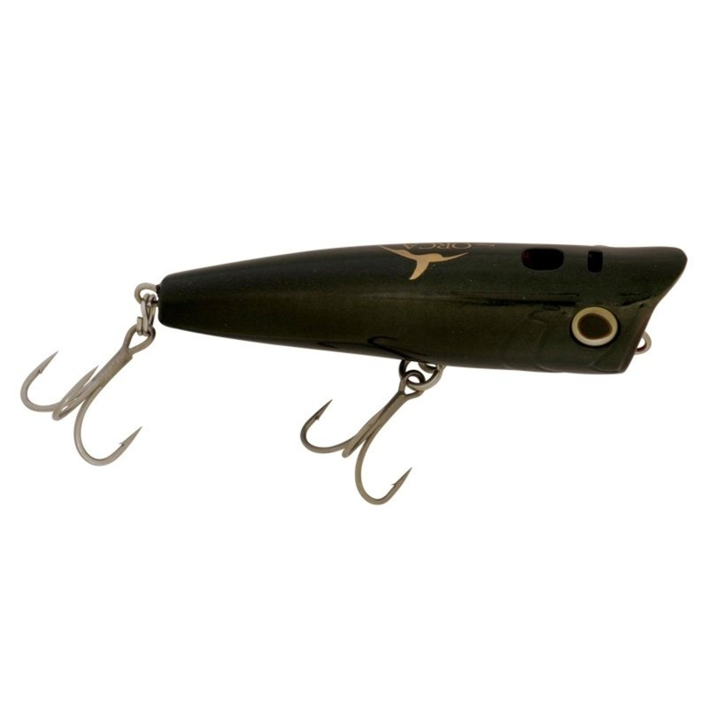 Shimano Pop Orca Popper Plugs|Shimano 90mm Pop Orca Popper|Shimano 120mm Pop Orca Popper|Shimano 150mm Pop Orca Popper|Blue Sardine|Black|Clear Silver|Pink Stripe|Pink Silver|Green Mackerel|Green Chartreuse|Green Chartreue